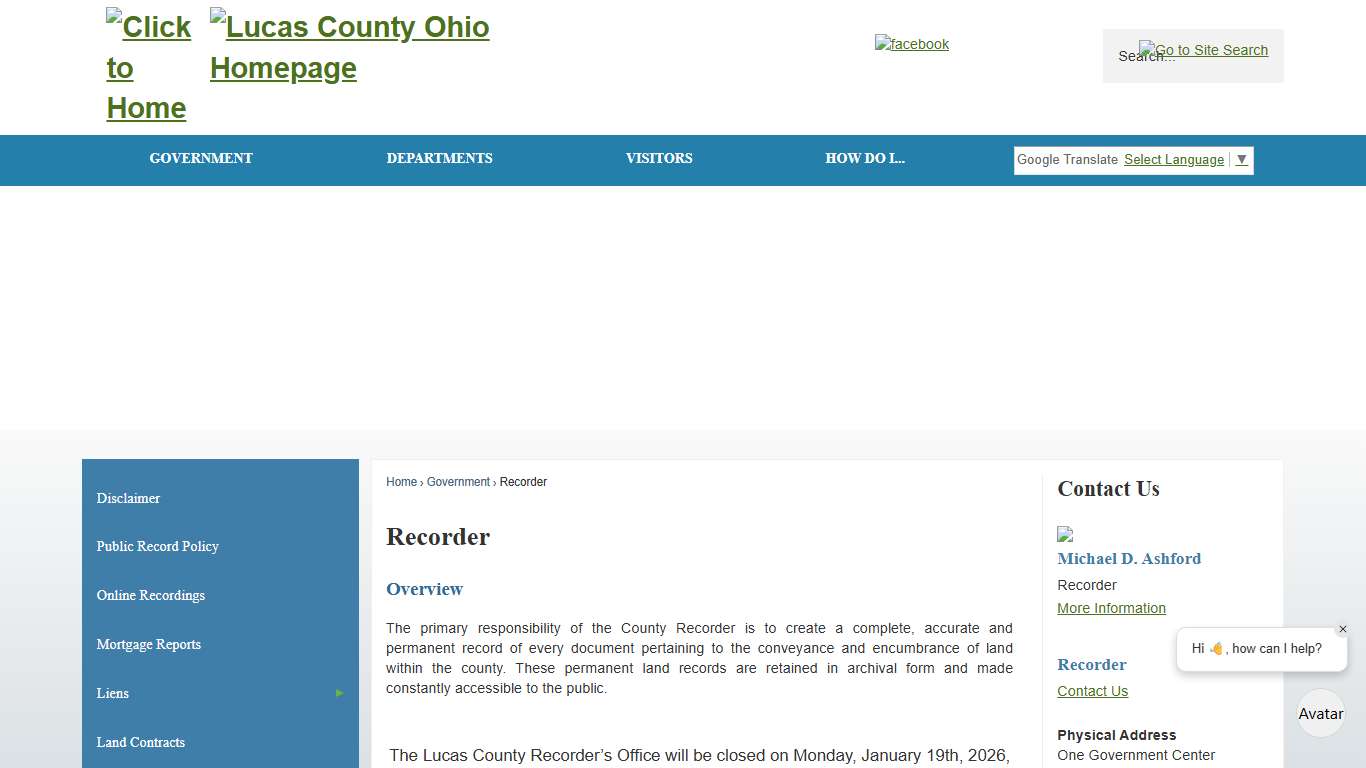Recorder Lucas County, OH - Official Website